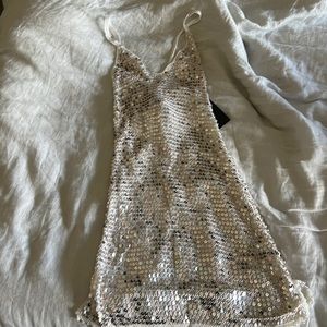 Retrofete Silver Mini Dress